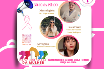 Procuradoria da Mulher promove palestra sobre a campanha Outubro Rosa