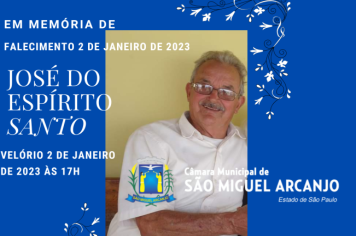 Nota de Falecimento | ex-Vereador José do Espírito Santo
