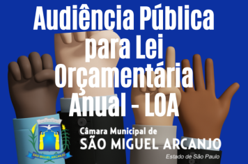  Câmara vai realizar Audiência Pública sobre Lei Orçamentária Anual (LOA) 2025